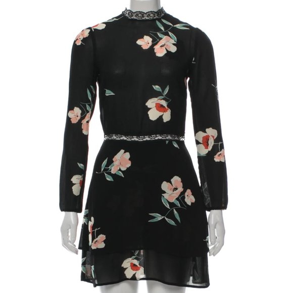 Reformation Dresses & Skirts - Reformation - Cocktail Dress, Size 0, floral pattern with lace